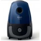 Aspirator cu sac Philips PowerGo FC8240/09, putere 900 W, capacitate colectare 3 l, filtru anti-alergeni, accesorii integrate, albastru